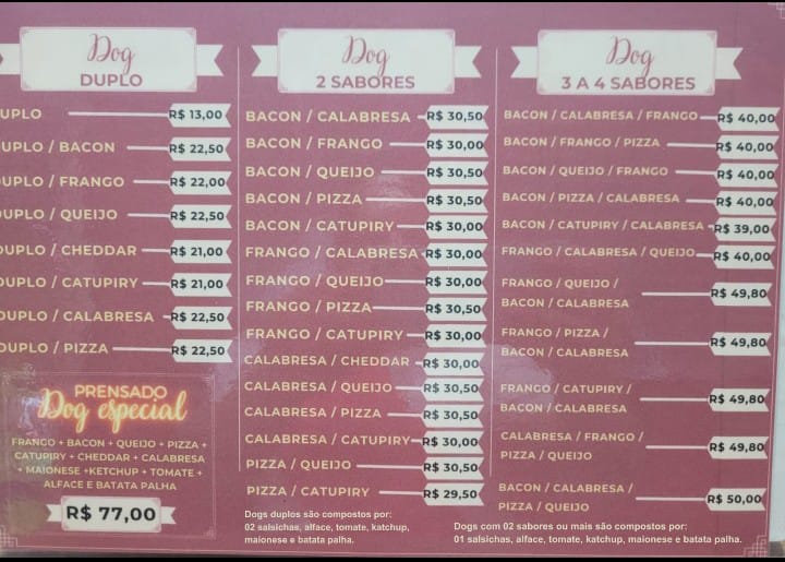 Menu Dog Night / Cachorro Quente Prensado-1